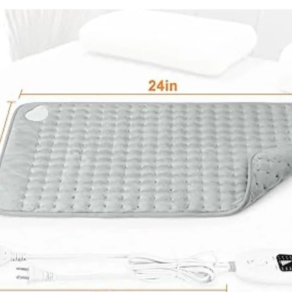 Gray Electric Heating Pad with Controller - Picture 15 of 16